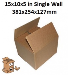 Cardboard boxes 15x10x5 inch Single wall